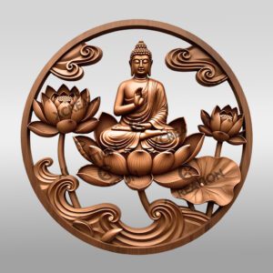 Buddha 3D Illusion Laser Engraving File, Spiritual Wall