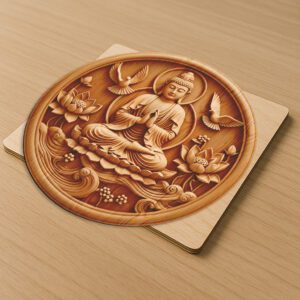 Buddha 3D Illusion Laser Engraving File, Spiritual Wall