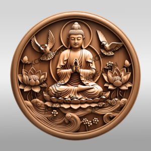 Buddha 3D Illusion Laser Engraving File, Spiritual Wall