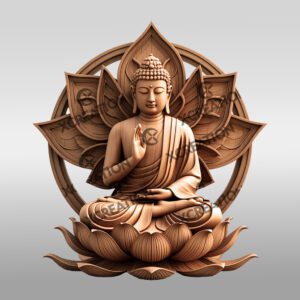 Buddha 3D Illusion Laser Engraving File, Zen Lotus