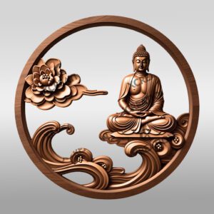 Buddha 3D Illusion Laser Engraving File, Zen Wall