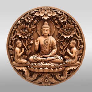 Buddha 3D Illusion Laser Engraving, Zen Wall Art,
