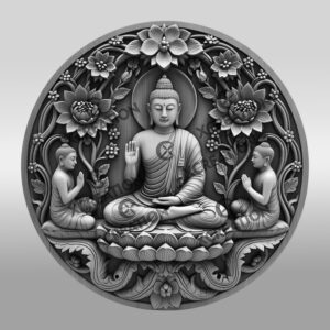 Buddha 3D Illusion Laser Engraving, Zen Wall Art,