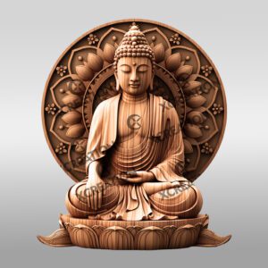 Buddha 3D Laser Engraving File, Smiling Buddha Art