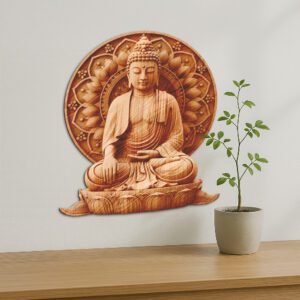 Buddha 3D Laser Engraving File, Smiling Buddha Art
