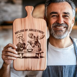 Charcuterie Board Engraving File, Eagle Moose Design, Grilling