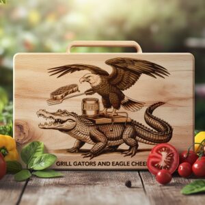 Charcuterie Board Engraving File, Laser Design with Eagle,