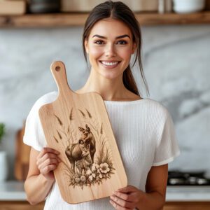 Charcuterie Board Engraving File, Moose and Deer, Rustic
