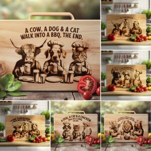 Charcuterie Board Laser Engraving Bundle, Funny Animal BBQ