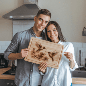 Charcuterie Board Laser Engraving File, 3D Hummingbird Design,