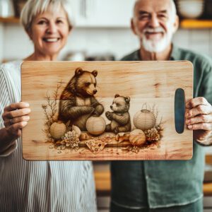 Charcuterie Board Laser Engraving File, Bear Lantern Kitchen