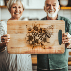 Charcuterie Board Laser Engraving File, Bee and Flower
