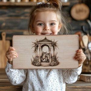 Charcuterie Board Laser Engraving File, Cat Family Gazebo
