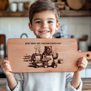Charcuterie Board Laser Engraving File, Eagle Bear BBQ
