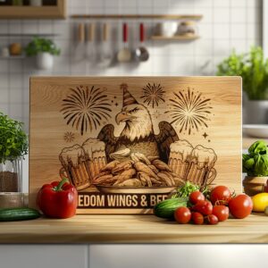 Charcuterie Board Laser Engraving File, Eagle Wings Design,