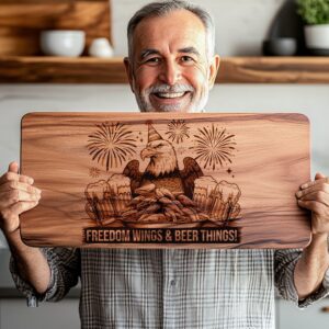 Charcuterie Board Laser Engraving File, Eagle Wings Design,