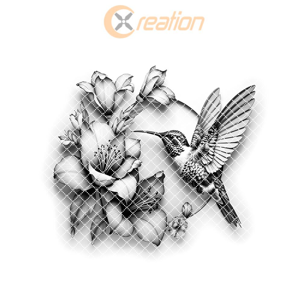 Charcuterie Board Laser Engraving File, Hummingbird Flower Design,