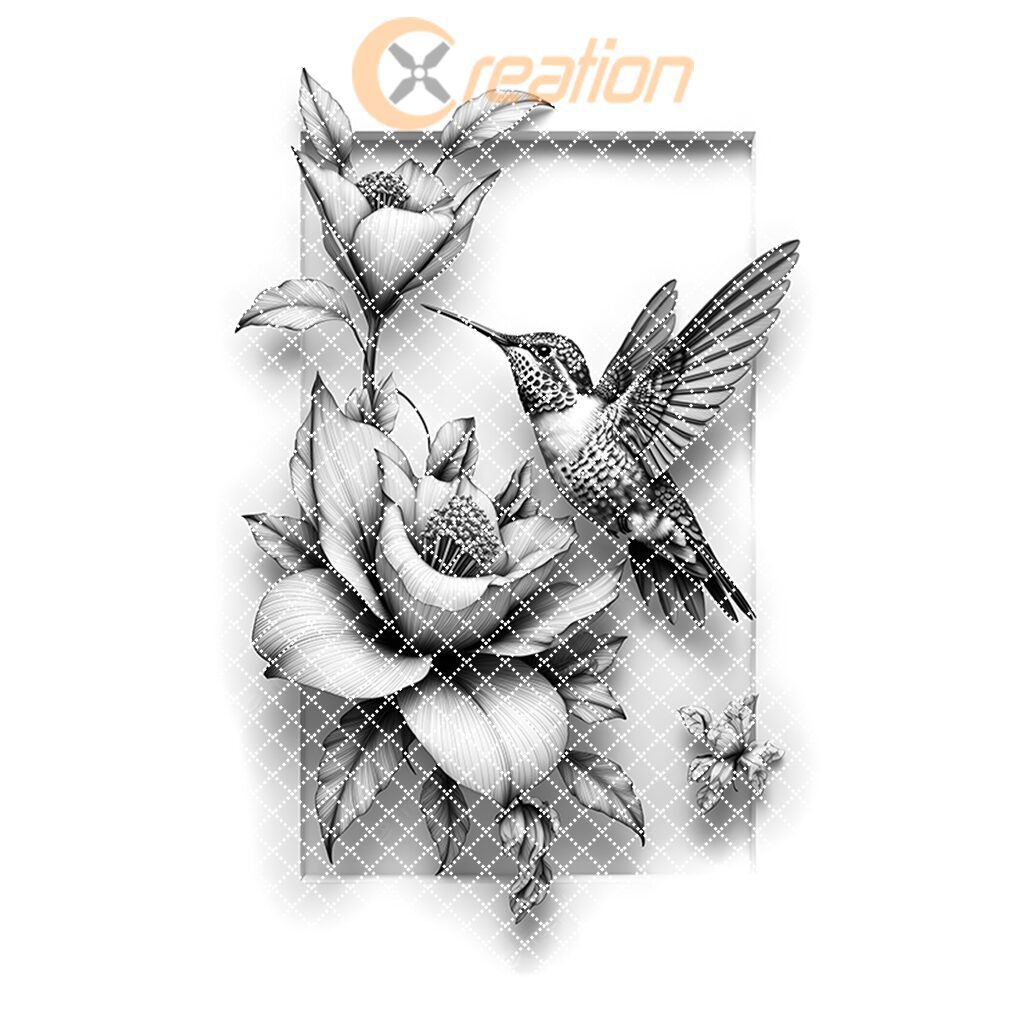 Charcuterie Board Laser Engraving File, Hummingbird Flowers Design,