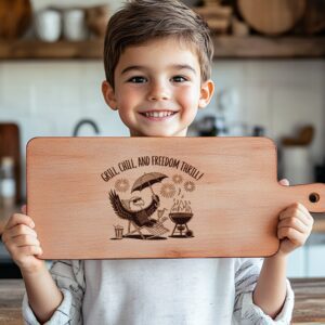 Eagle Patriotic Charcuterie Board Laser Engraving File, Kitchen