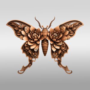 Firefly 3D Illusion Laser Engraving File, Floral Insect
