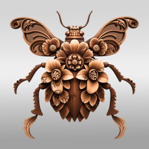 Flea 3D Illusion Laser Engraving File, Unique Insect