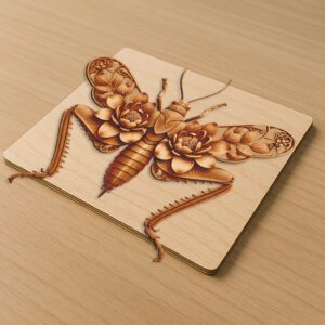 Grasshopper 3D Illusion Laser Engraving File, Intricate Nature
