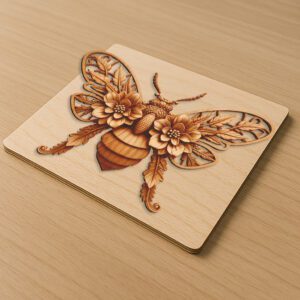 Honeybee 3D Illusion Laser Engraving File, Nature Wall