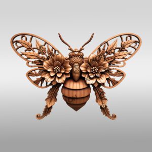 Honeybee 3D Illusion Laser Engraving File, Nature Wall