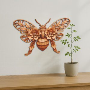 Honeybee 3D Illusion Laser Engraving File, Nature Wall