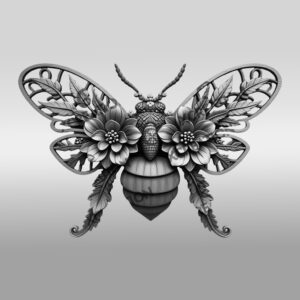 Honeybee 3D Illusion Laser Engraving File, Nature Wall