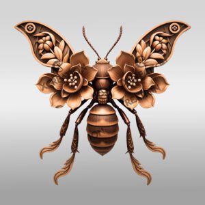 Insect 3D Illusion Laser Engraving File, Ant Floral