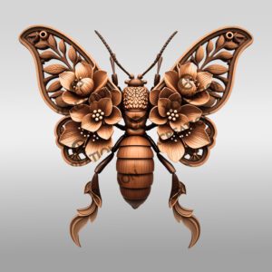 Insect 3D Illusion Laser Engraving File, Ornate Termite