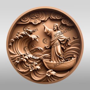 Jesus 3D Illusion Laser Engraving Design File, Religious