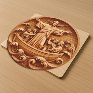 Jesus 3D Illusion Laser Engraving File, Calms the