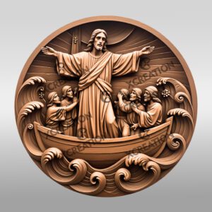 Jesus 3D Illusion Laser Engraving File, Calms the