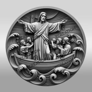 Jesus 3D Illusion Laser Engraving File, Calms the