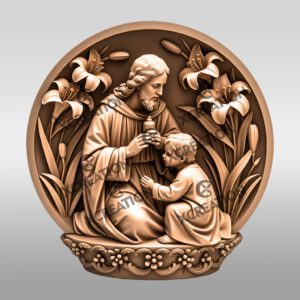 Jesus 3D Illusion Laser Engraving File, Christian Wall