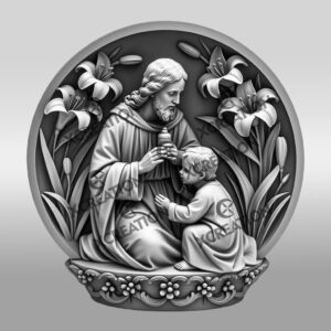 Jesus 3D Illusion Laser Engraving File, Christian Wall