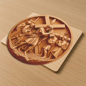 Jesus 3D Illusion Laser Engraving File, Christian Wall