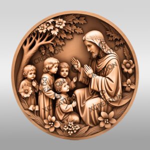 Jesus 3D Illusion Laser Engraving File, Christian Wall