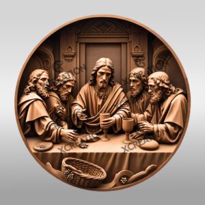 Jesus 3D Illusion Laser Engraving File, Last Supper
