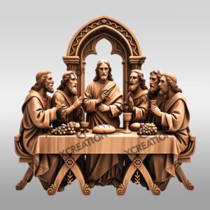 Jesus 3D Illusion Laser Engraving File, Last Supper