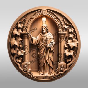 Jesus 3D Illusion Laser Engraving File, Ornate Door