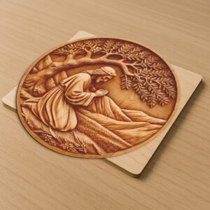 Jesus 3D Illusion Laser Engraving File, Praying Under