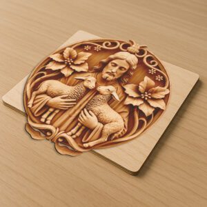Jesus 3D Illusion Laser Engraving File, Religious Art,