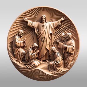Jesus 3D Illusion Laser Engraving File, Religious Wall