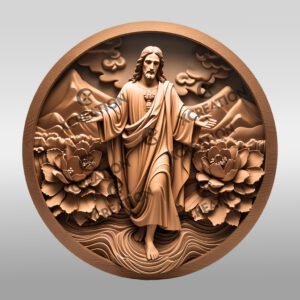 Jesus 3D Illusion Laser Engraving File, Religious Wall
