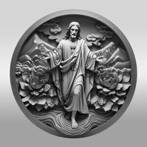 Jesus 3D Illusion Laser Engraving File, Religious Wall