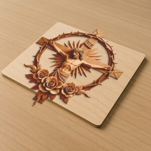 Jesus 3D Illusion Laser Engraving File, Religious Wall