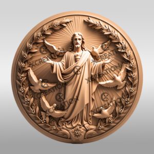 Jesus 3D Illusion Laser Engraving File, Religious Wall
